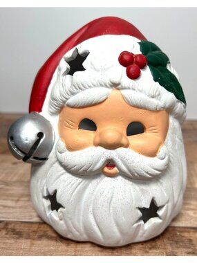 Ceramic Santa Claus Candle Holder Tea Light Luminary